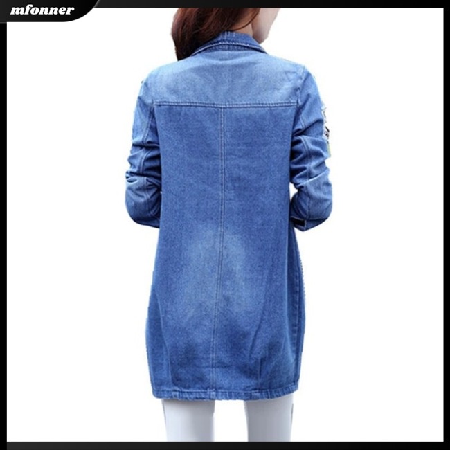 Áo Khoác Jean Denim Dài Tay Dáng Rộng Thời Trang Mùa Thu Hàn Quốc 2017 Cho Nữ
