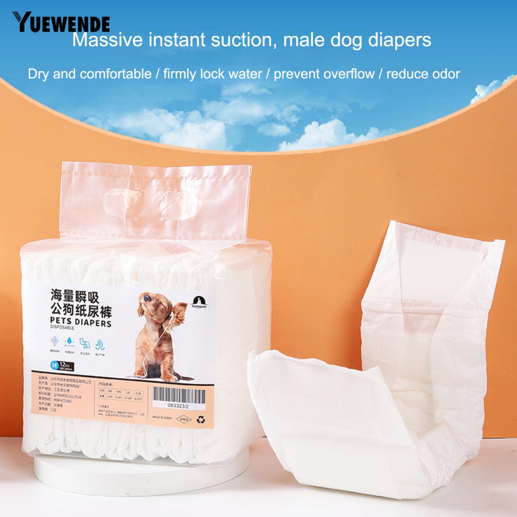 Set 12 Tã Quần Sinh Lý Cỡ Nhỏ / Vừa / Lớn Chống Rò Rỉ Thiết Kế Tiện Lợi Cho Cún Cưng