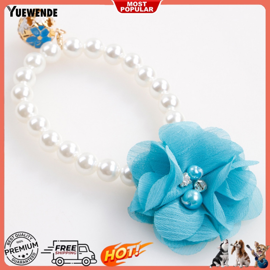 Ye.b Vòng Cổ Da Co Giãn Đính Ngọc Trai Giả Cho Chó Cưng Lễ Hội