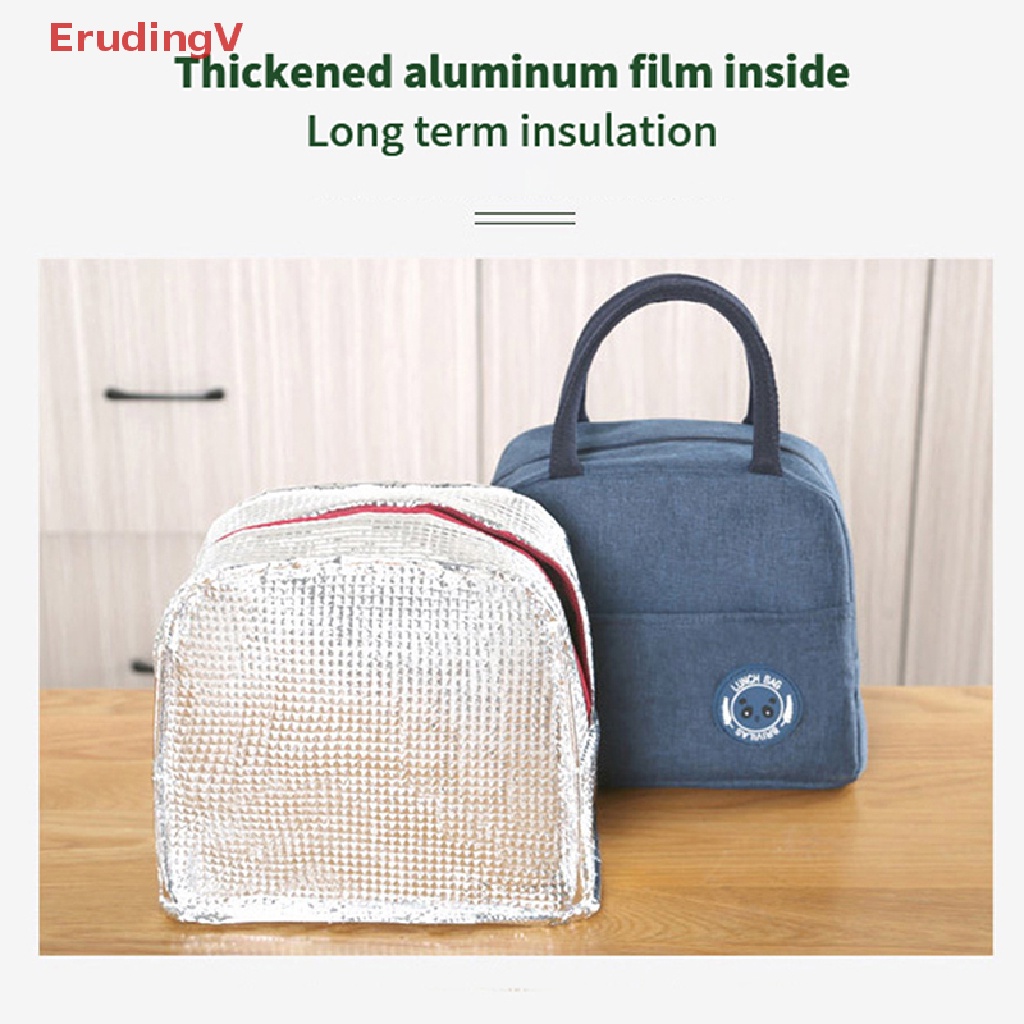 [ErudingV] Túi Tote Canvas Cách Nhiệt Đựng Cơm Trưa Nhỏ Gọn Dành Cho Trẻ Em Đi Học Đi Dã Ngoại [Mới]