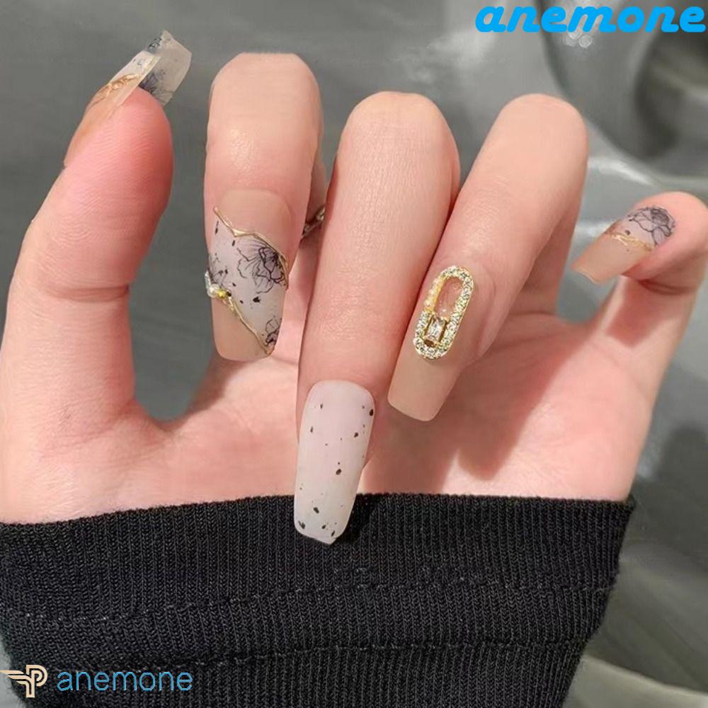 Set 5 Phụ Kiện Trang Trí Móng Tay Bằng Hợp Kim Khoét Rỗng Độc Đáo Charms