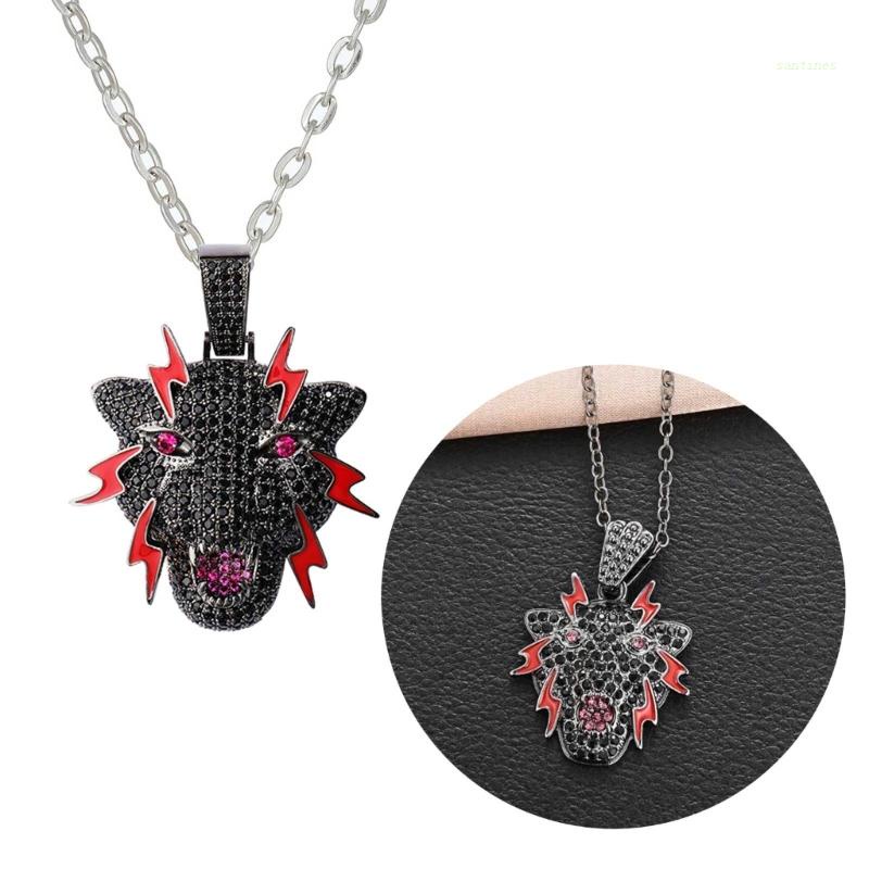 Vòng cổ Mặt Đá Cheetah Màu Đen Phong Cách Punk Cổ Điển Cho Nam Và Nữ