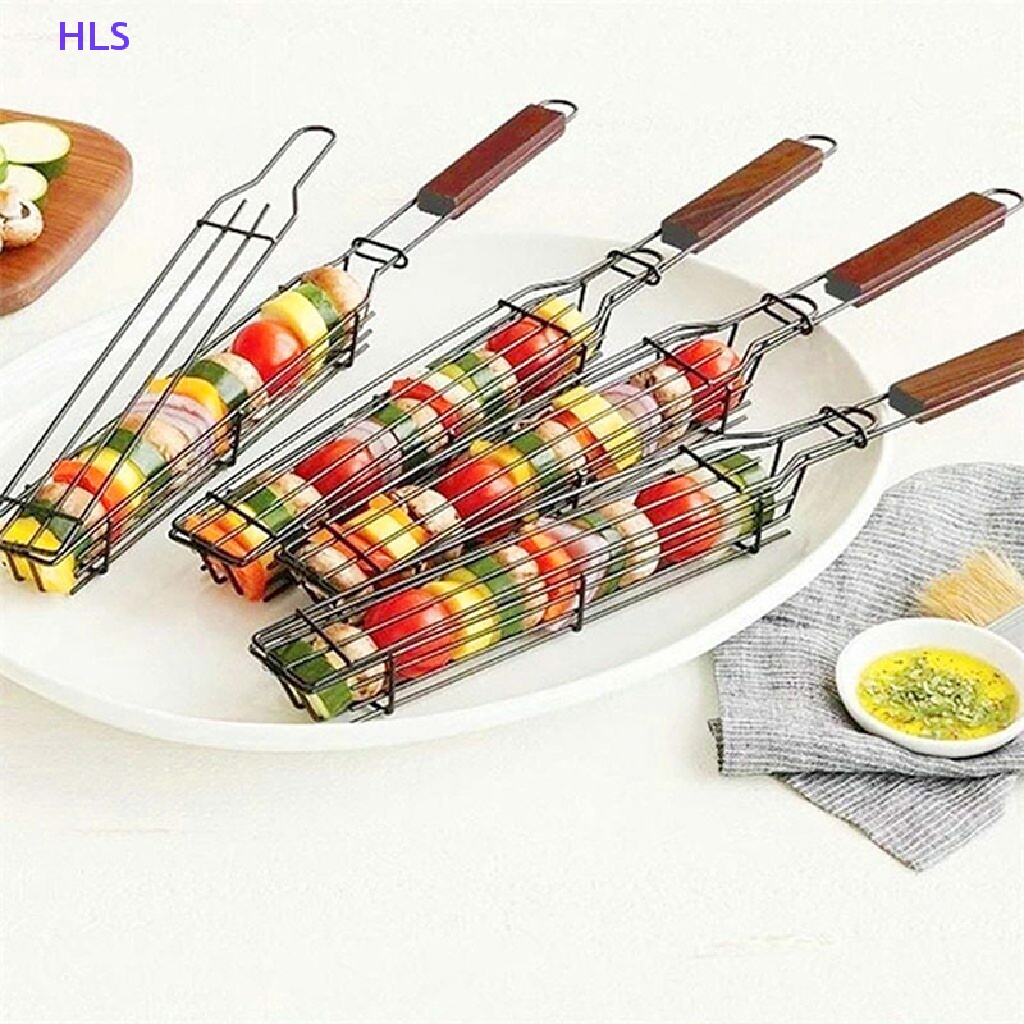 1 Vỉ Nướng BBQ Kèm Kẹp Chống Dính Tiện Dụng Cho Cắm Trại