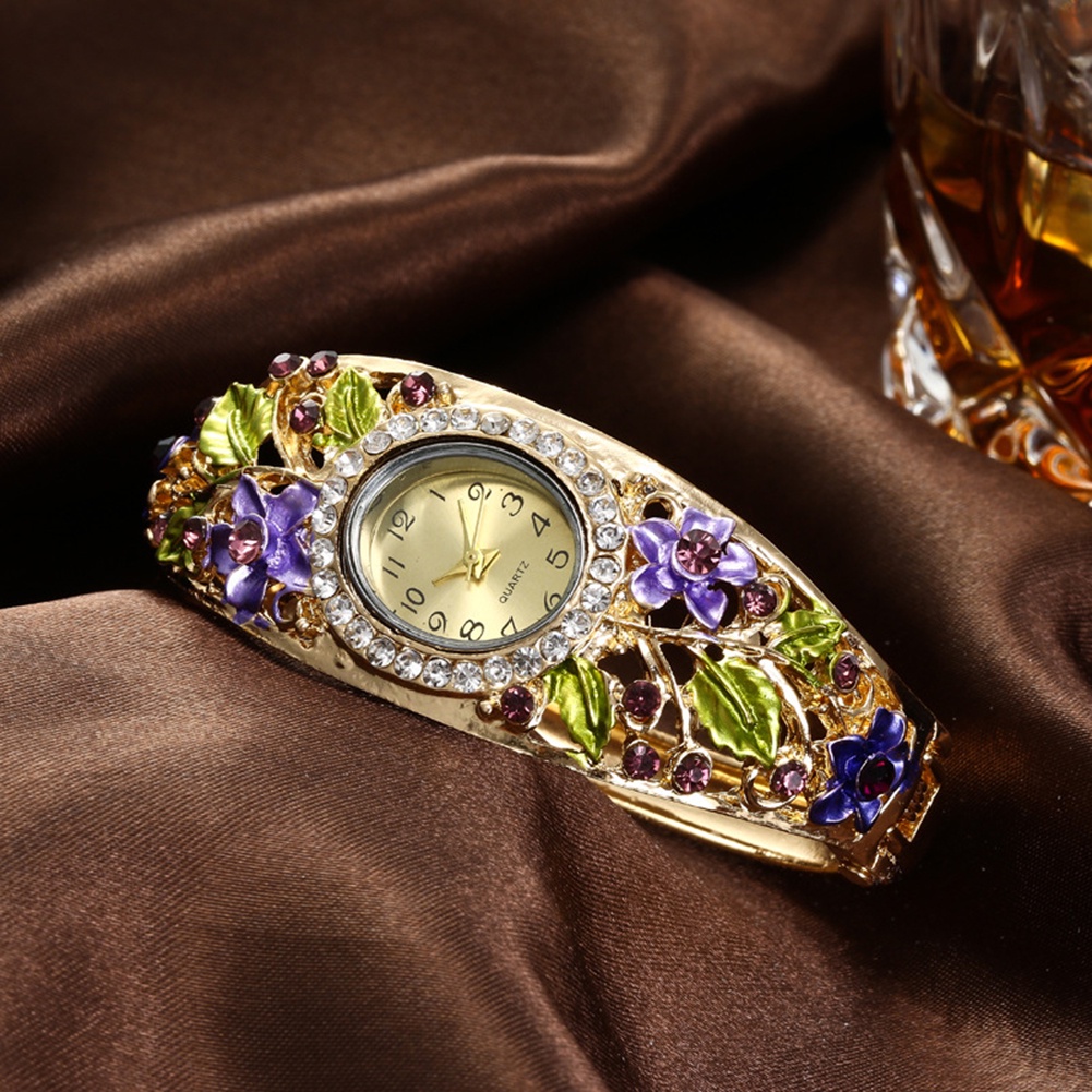 Đồng Hồ Đeo Tay Mặt Oval Đính Đá Thời Trang Dành Cho Nữ