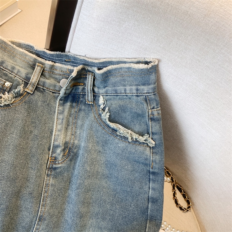 Chân Váy Denim Dáng Chữ A Lưng Cao Thiết Kế Mới Thời Trang Mùa Thu Đông Dành Cho Nữ