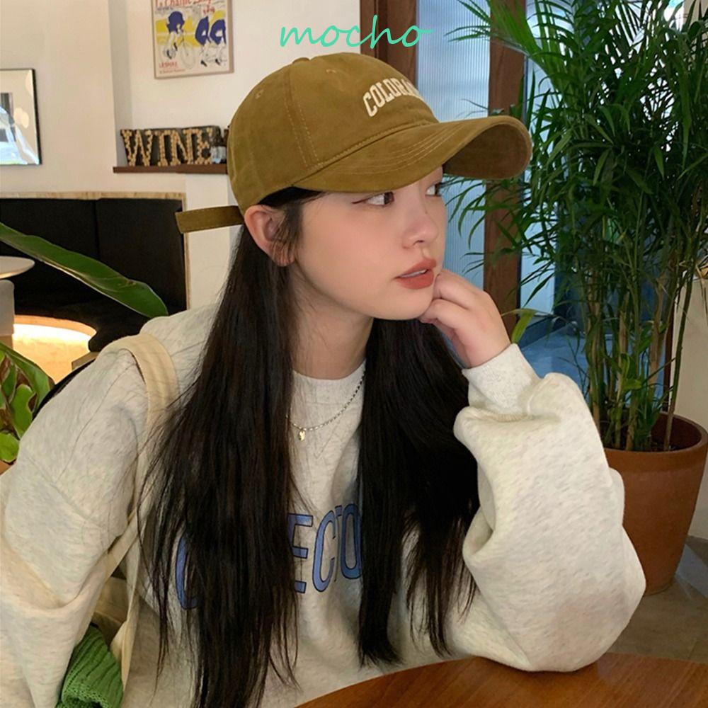 Mocho Nón Lưỡi Trai Thể Thao Thêu Chữ Đơn Giản Phong Cách Hàn Quốc Cho Nữ