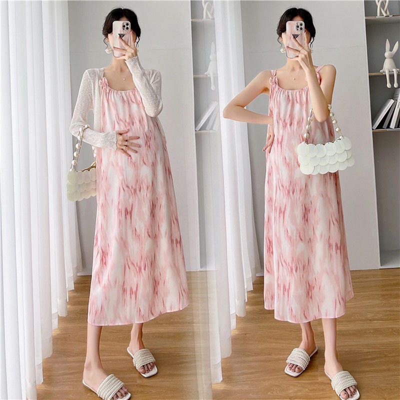 Bộ Đầm 2 Mảnh Mùa Xuân Hè Với Áo Cardigan Hai Dây Mỏng Màu Sắc Tương Phản Cổ Điển Phong Cách Pháp Cao Cấp Quyến Rũ Cho Phụ Nữ