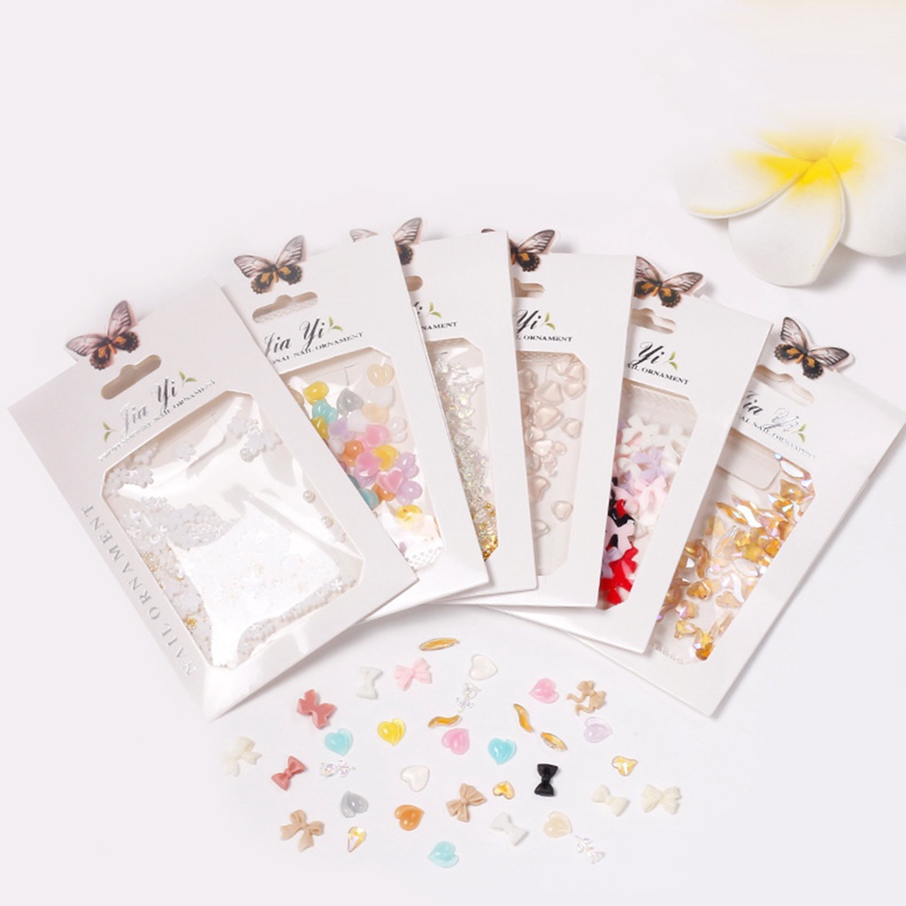 Túi 50 Miếng Dán 3D Trang Trí Móng Tay Nghệ Thuật Không Phai Chống Trầy Xước Không Dễ Phai Màu Có Thể Tháo Rời