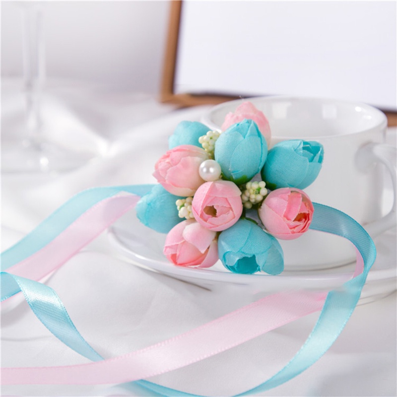 Vòng Hoa Đeo Tay Bằng Lụa Satin Cho Phù Dâu Đám Cưới