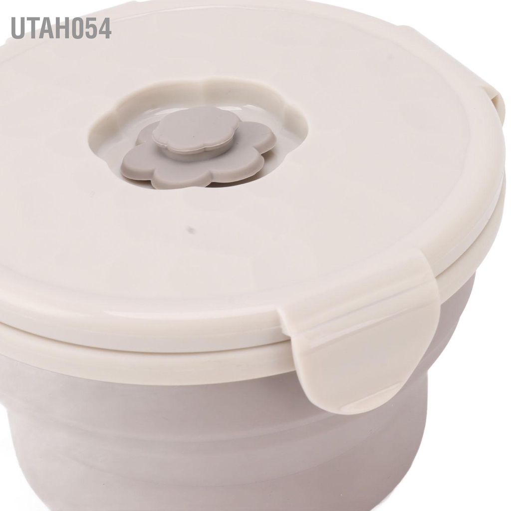 Utah054 Bát Có Thể Gập Lại 540Ml Silicone Cấp Thực Phẩm Chống Rò Rỉ Lò Vi Sóng Gấp Gọn An Toàn Cắm Trại Cho Văn Phòng Du Lịch Ngoài Trời