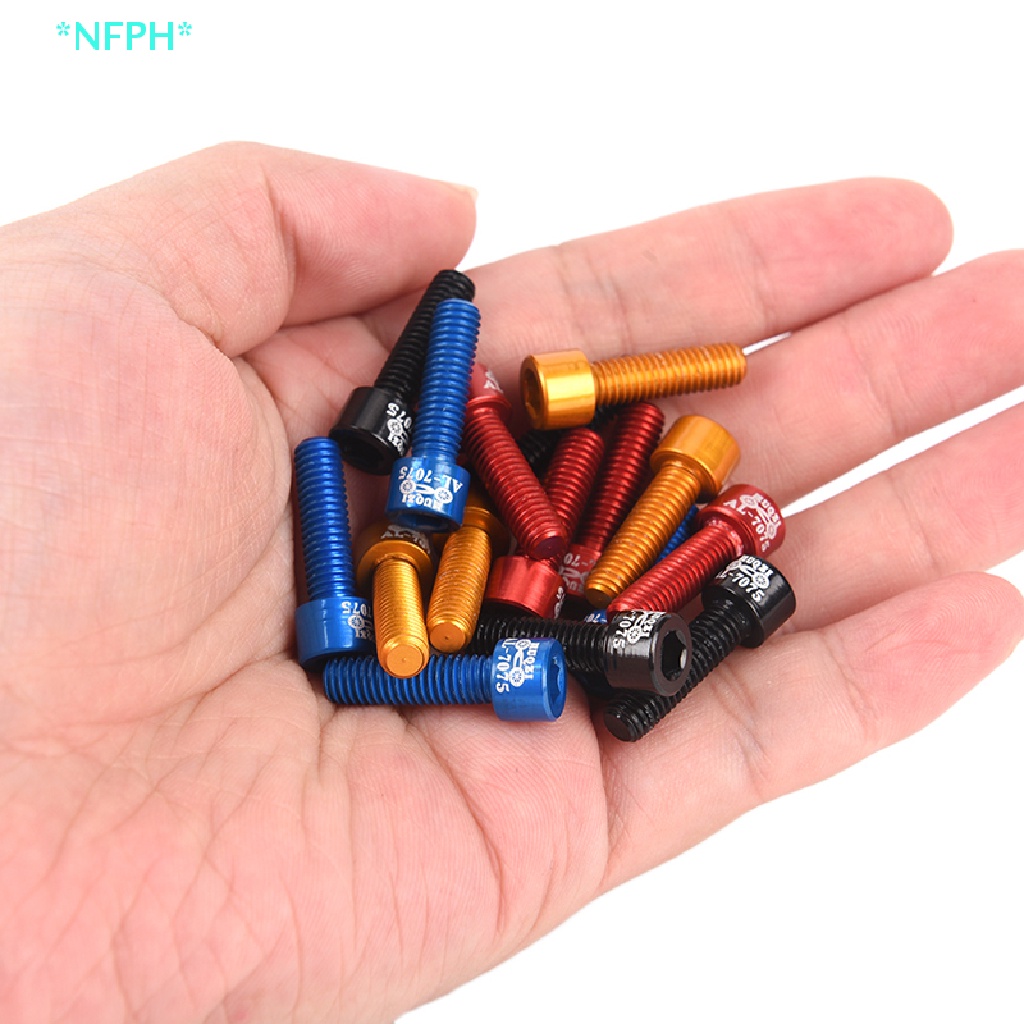 Bộ 4 Ốc Vít M5 X 17Mm Bằng Hợp Kim Nhôm Gắn Tay Lái Xe Đạp Mới