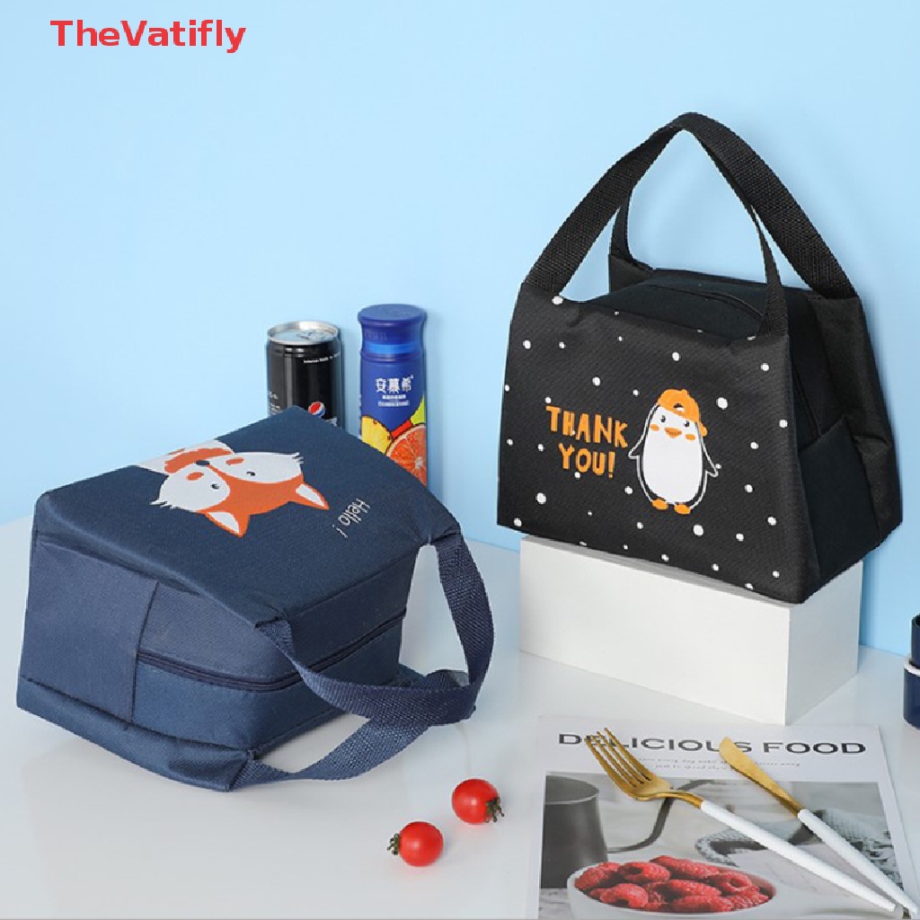 [Thevalifly] Túi Đựng Hộp Cơm Trưa Cách Nhiệt Họa Tiết Hoạt Hình Dễ Thương Dành Cho Phụ Nữ Và Trẻ Em