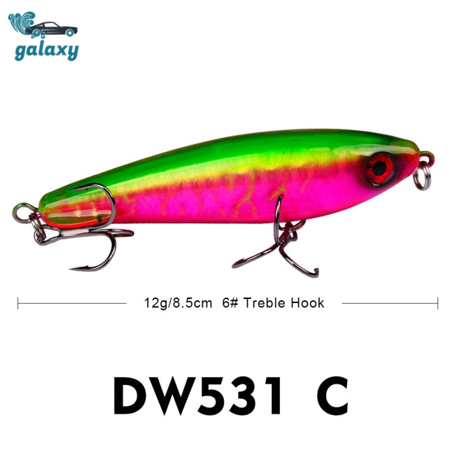 Galaxy Mồi Câu Cá Giả Bằng Nhựa 6 Màu 12g / 8.5cm