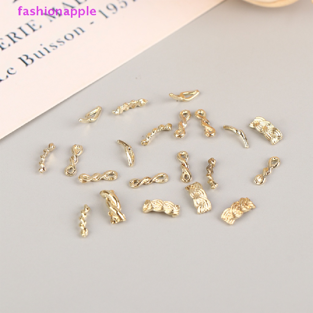 Set 10 / 20 Dây Xích Kim Loại Màu Vàng / Bạc Trang Trí Móng Tay Nghệ Thuật