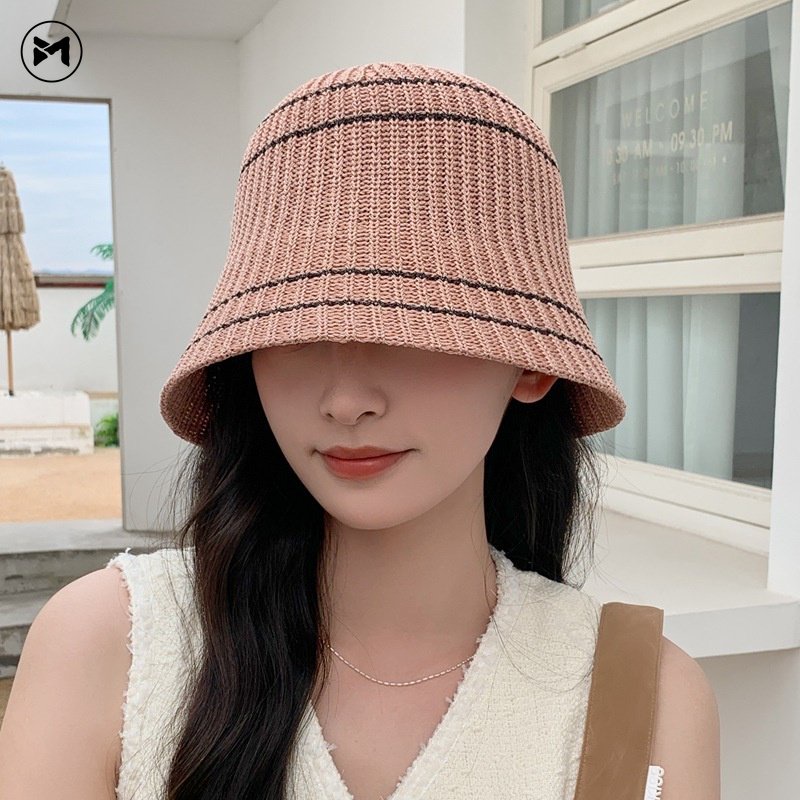 Nón Tai Bèo Chất Liệu Cotton Lanh Họa Tiết Kẻ Sọc Màu Sắc Thời Trang Vintage 2023