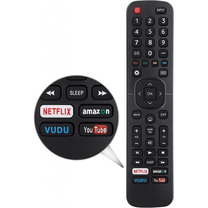 Marvour cho Hisense-TV-Reote Tương thích với tất cả các TV thông minh Hisense 4K LED HD UHD
