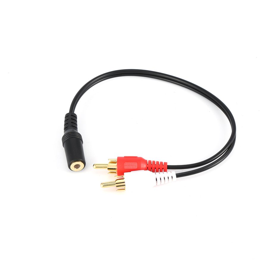 Gold Plated 3.5Mm Female To 2 Rca Male Stereo Audio Y Cable Adapter
