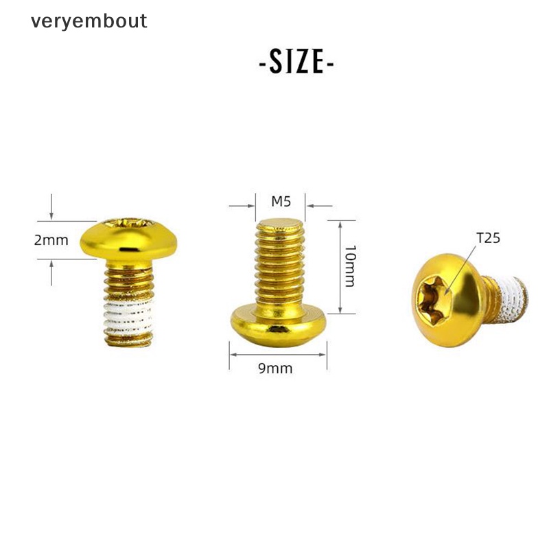 Bộ 12 Ốc Vít T25 M5 * 10 n Bằng Thép Gắn Đĩa Phanh Xe Đạp Leo Núi