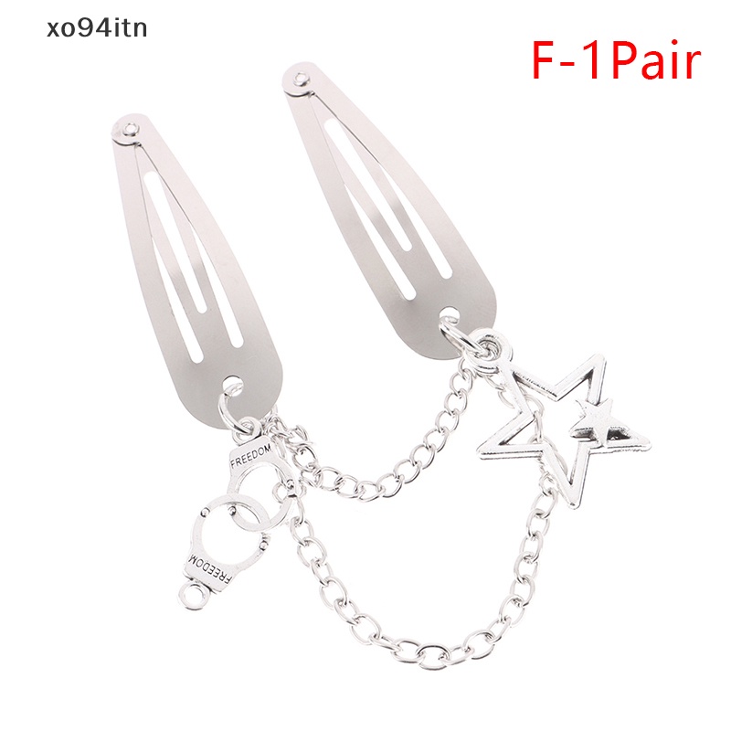 Kẹp Tóc Xích Kim Loại Hình Bướm / Nhện Phong Cách Punk Thời Trang