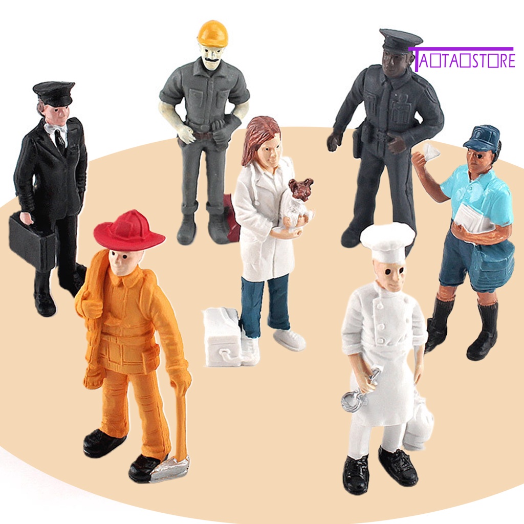 Set 7 Mô Hình Mô Phỏng Người Cảnh Sát / Người Cảnh Sát Trang Trí Tiểu Cảnh
