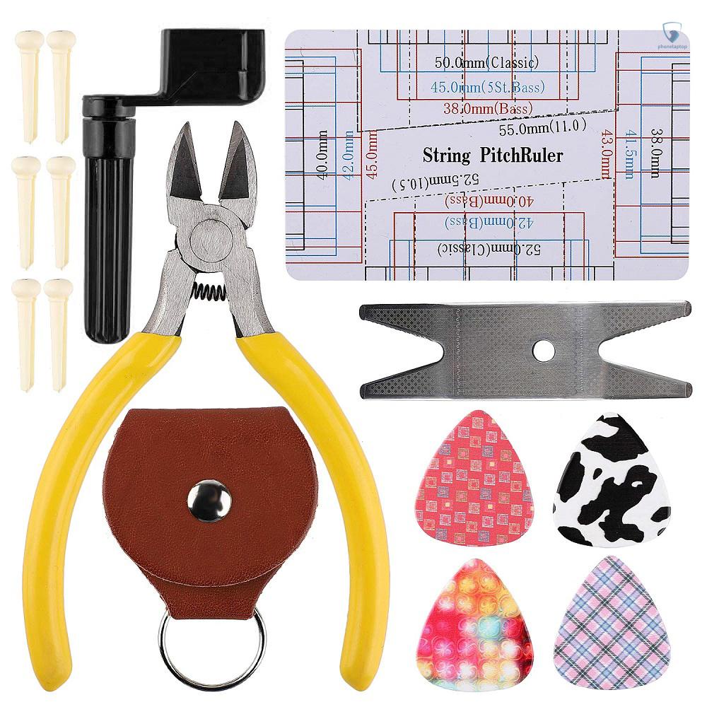 Bộ Dụng Cụ 26 Món Sửa Chữa Đàn Guitar Điện / Ukulele / Bass Kèm Túi Đựng Tiện Lợi