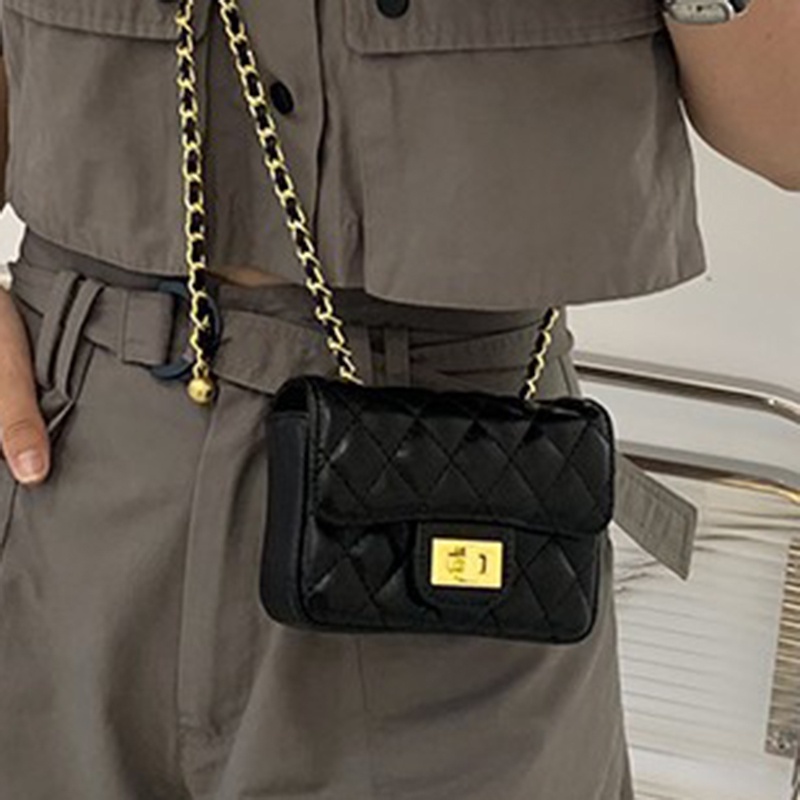 Túi Đeo Chéo Chuỗi Hạt Hình Thoi mini Đơn Giản Thời Trang Cho Nữ