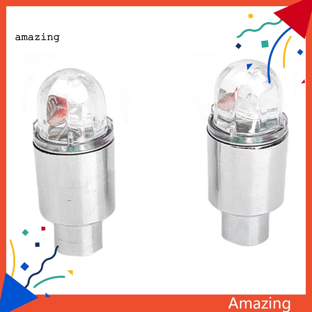 1 Cặp Van Xe Đạp / Xe Máy Có Đèn LED Màu Xanh Dương