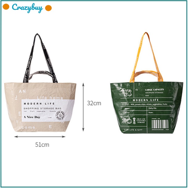 Cr Túi Mua Sắm Bằng Nylon Chống Nước Sức Chứa Lớn Có Thể Tái Sử