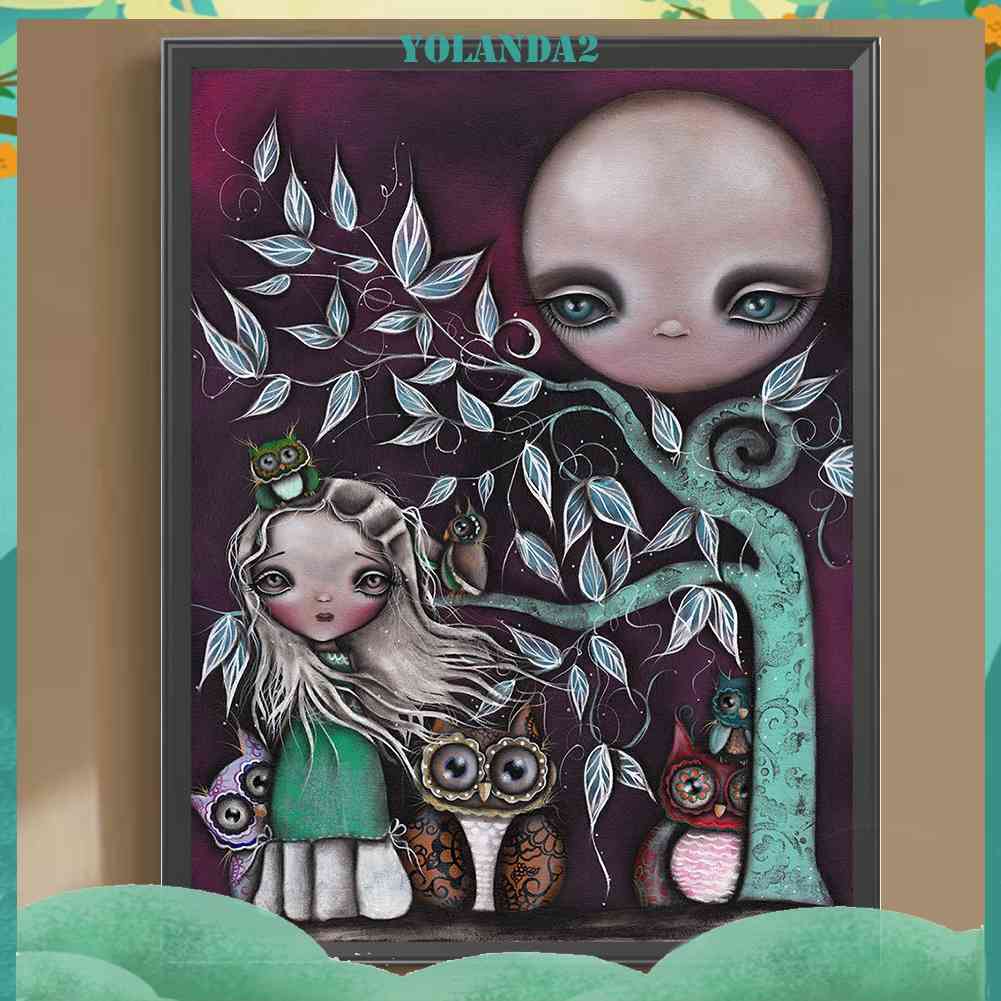 Tranh Đính Đá Kim Cương Toàn Bộ 5D DIY Hình Vẽ Cô Gái Trang Trí Nhà Cửa