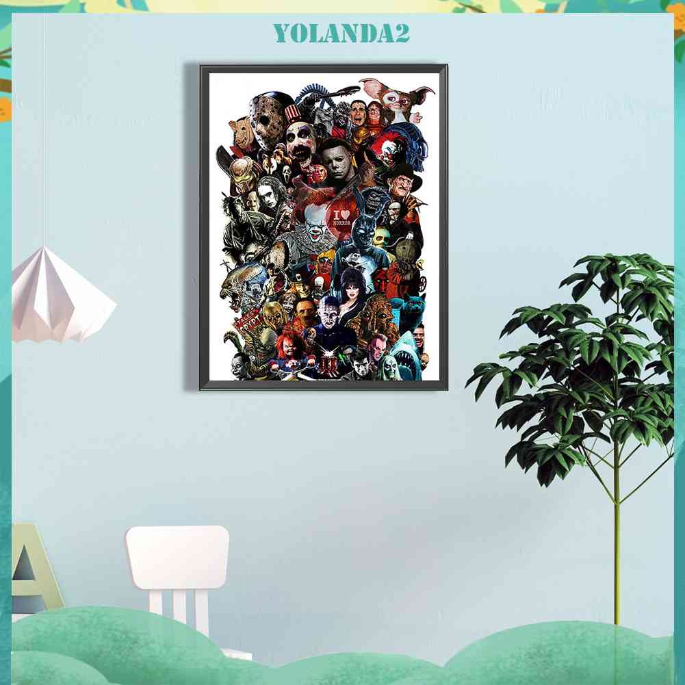 Tranh Đính Đá Kim Cương Toàn Bộ 5D DIY Hình Phim Kinh Dị Trang Trí Nhà Cửa