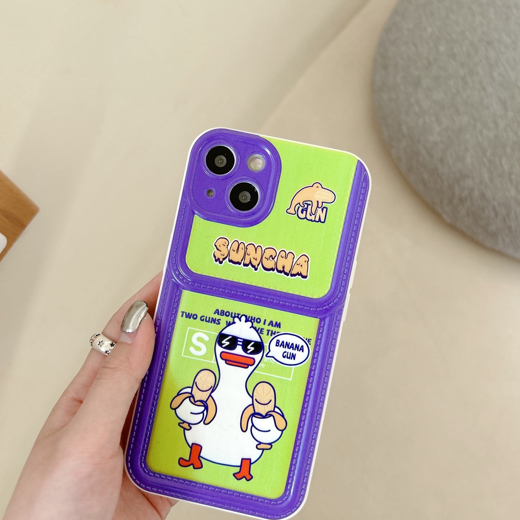 Ốp Điện Thoại Silicon TPU Mềm Chống Sốc In Hình Vịt Đeo Kính Râm Cho iPhone11 12 13 14 Pro Max