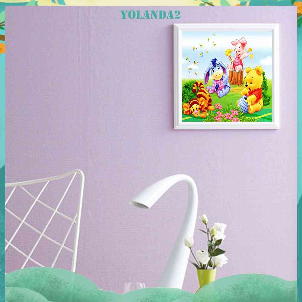 Tranh Đính Đá Kim Cương Toàn Bộ Tròn Hình Winnie the Pooh Và Hổ Trang Trí Nhà Cửa