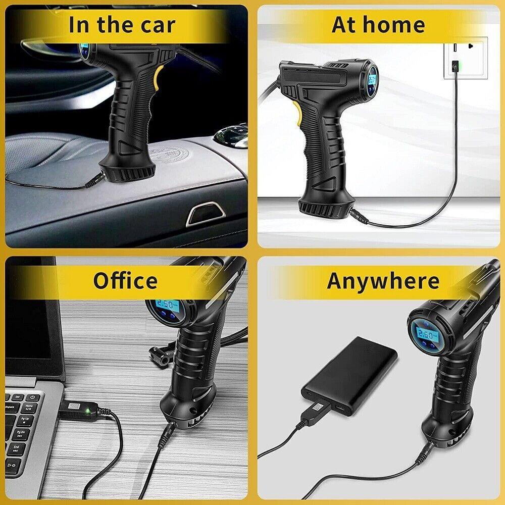 Máy Bơm Lốp Xe Hơi Không Dây 12V Có Thể Sạc Lại Tiện Dụng