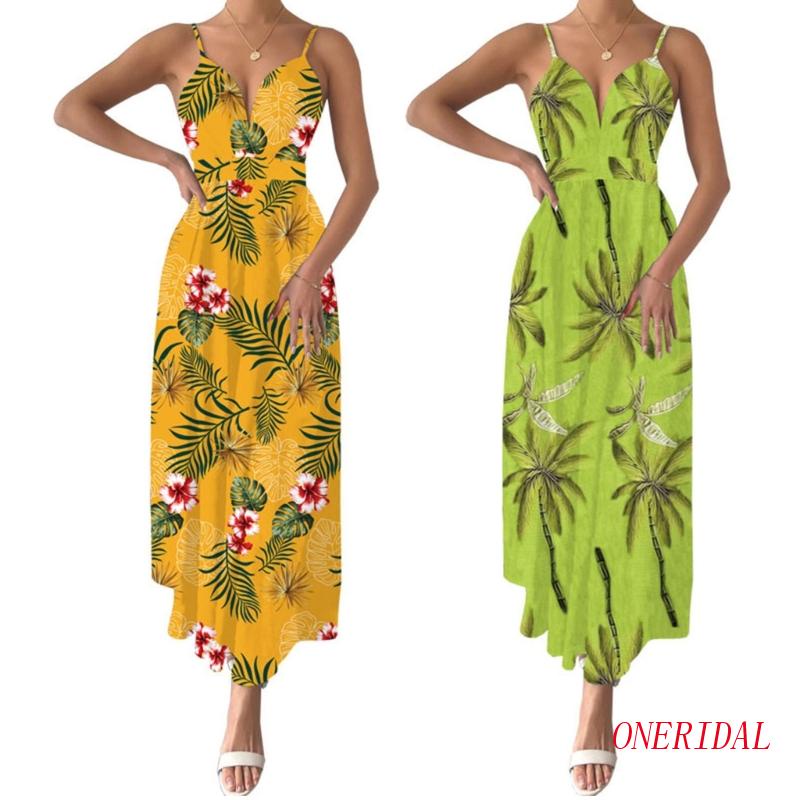 Đầm Dài Dáng Chữ A Hở Lưng In Họa Tiết Hoa Lá Thời Trang Mùa Hè Xinh Xắn Cho Nữ