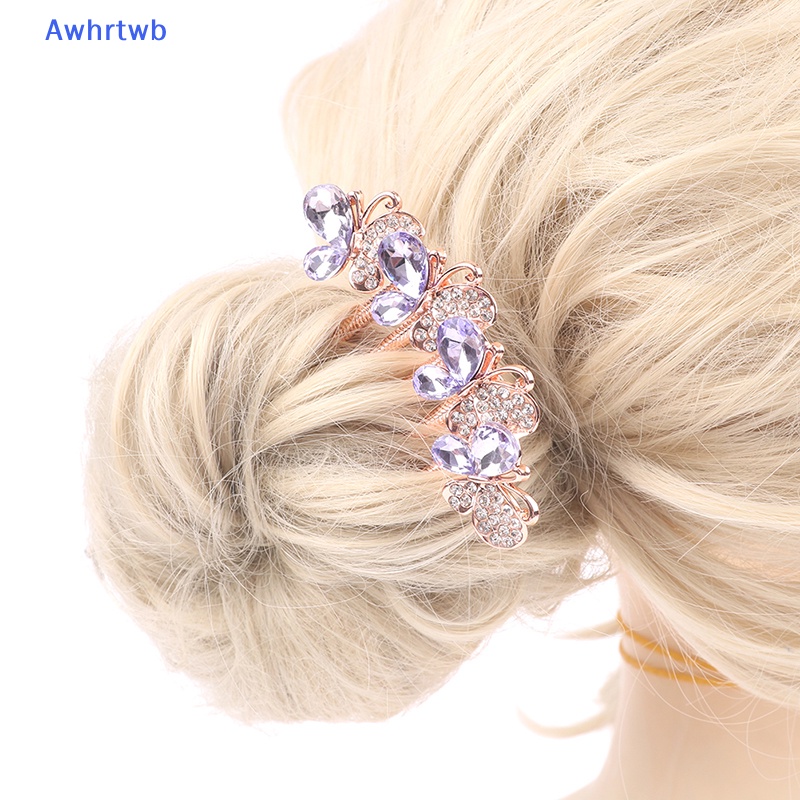 Lược Cài Tóc Hình Bướm Đính Đá Phong Cách Hàn Quốc Cho Người Lớn Mới