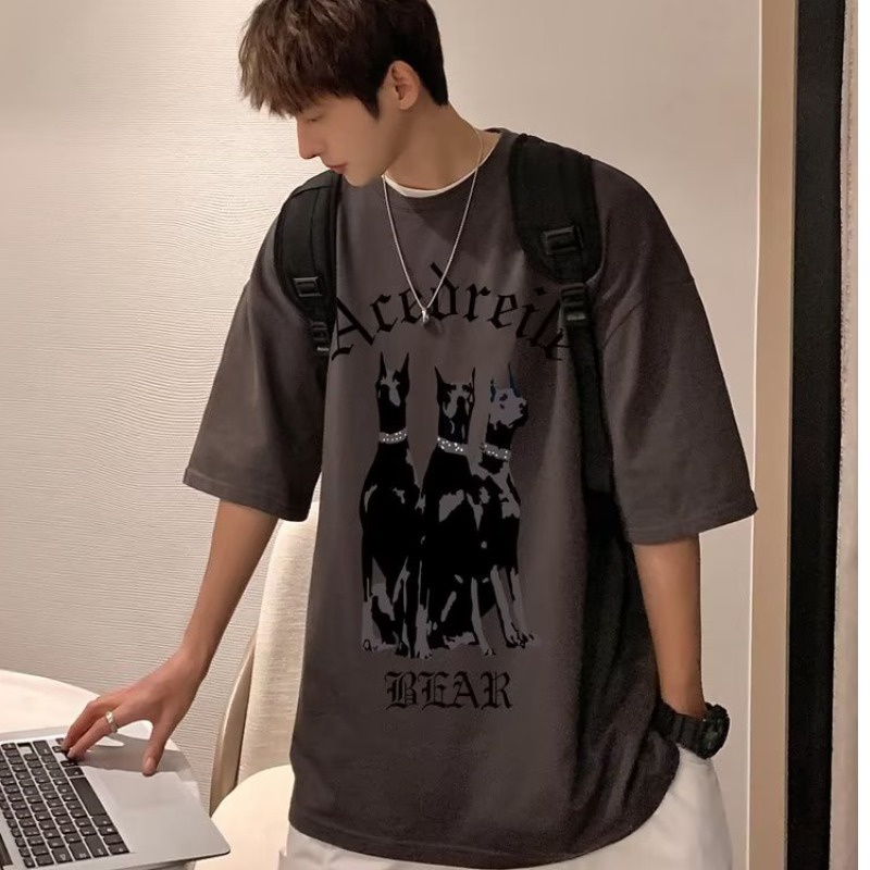 Có size lớn M-8xl Áo thun unisex nam nữ form rộng tay lỡ phông In Hoạt Hình Doberman