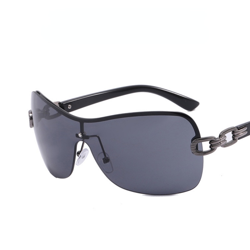 (AIMURUSI) COD Kính Mát Một Mảnh Không Gọng Phong Cách Âu Mỹ Cổ Điển Y2K