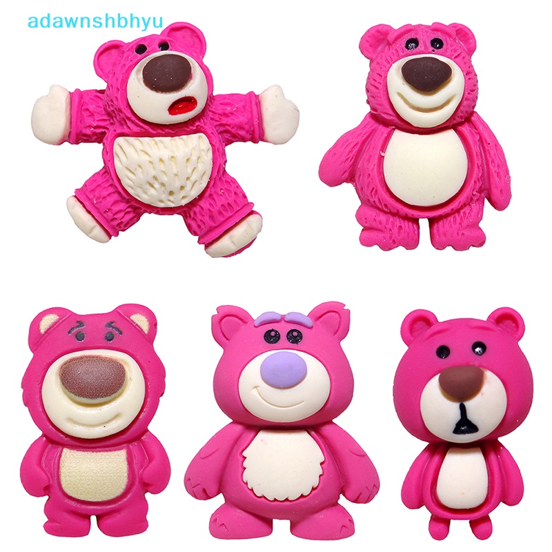 Bộ 5 Phụ Kiện Trang Trí Sổ Tay Hình Gấu Và Dâu Tây Bằng Nhựa Resin DIY