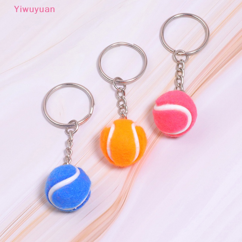 Móc Khóa Kim Loại Gắn Quả Bóng Tennis 6 Màu Mới