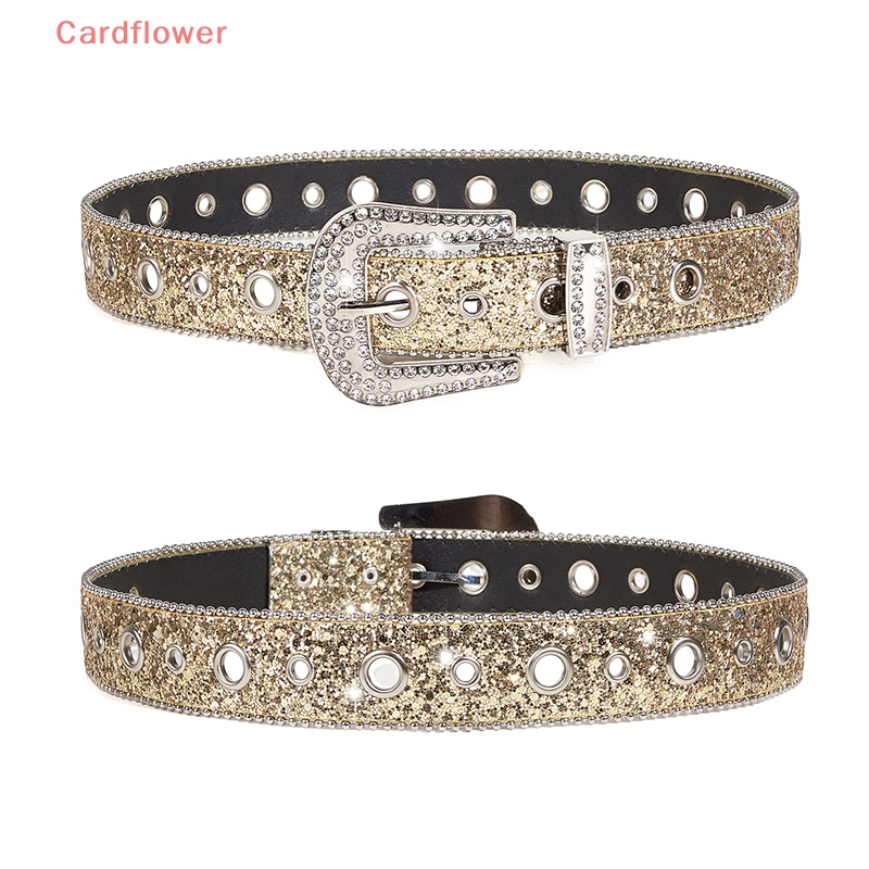 Thắt Lưng Da PU Đính Đá Lấp Lánh Phong Cách Cao Bồi Phương Tây Y2K Thời Trang Cho Nam Và Nữ