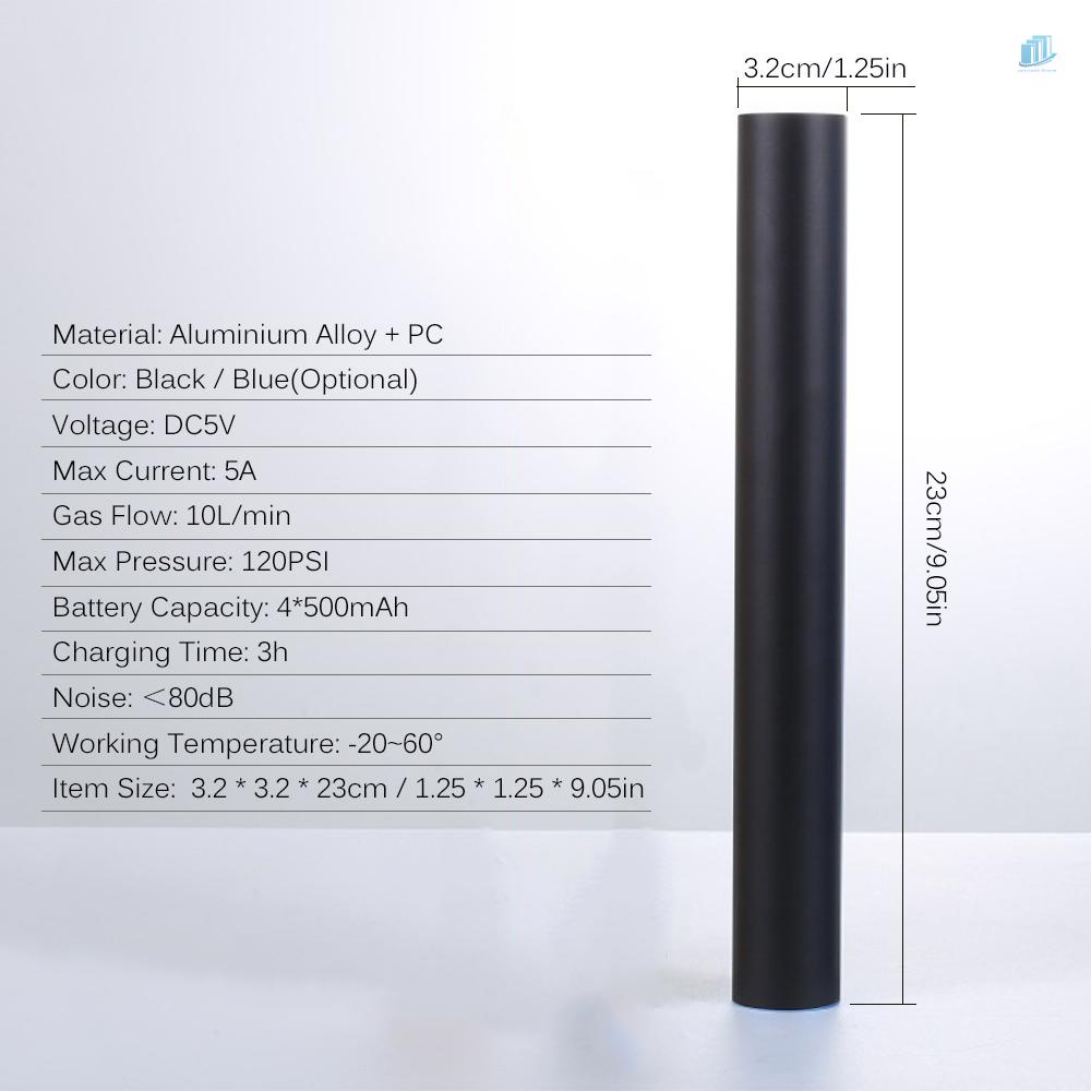 Bơm Hơi Xe Đạp Mini Cầm Tay Có Đèn LED Và Đồng Hồ Kỹ Thuật Số Có Thể Sạc Lại s2mwvn