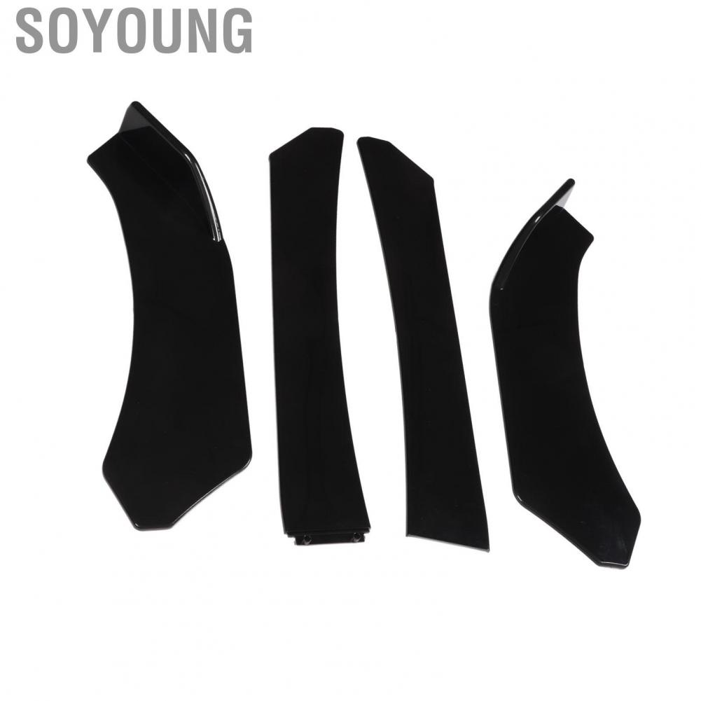 Soyoung Front Bumper Chin Spoiler  Reduce Windage Solid Car Font Bumper Lip Spoiler  Rust Durable Impact Resistant 4PCs  for Car