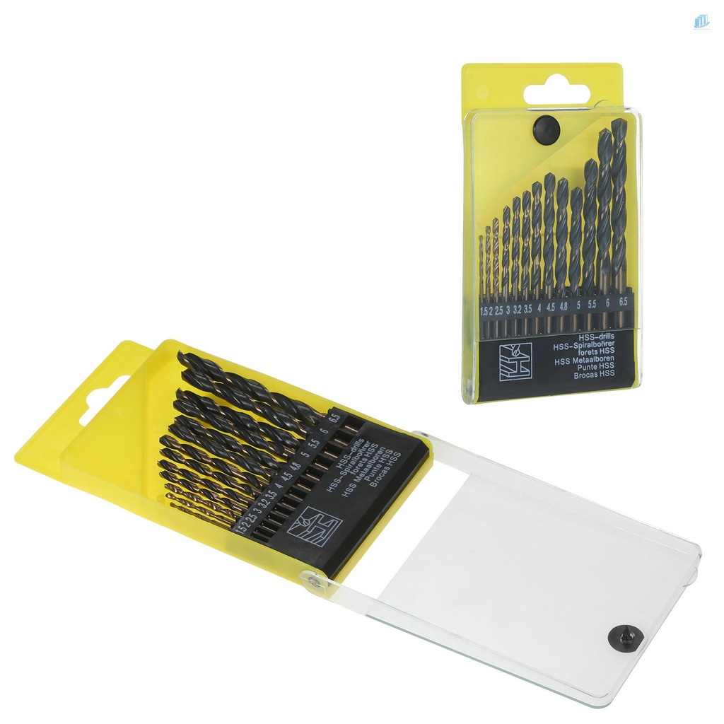 Bộ 13 Mũi Khoan Xoắn Tốc Độ Cao Bằng Thép Không Gỉ HSS Kèm Hộp Đựng Ốp