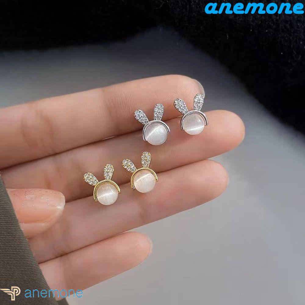 Khuyên Tai Hình Thỏ Mắt Mèo Tráng Men Dễ Thương Cá Tính|Khuyên Tai Phong Cách Vintage Ngọt Ngào