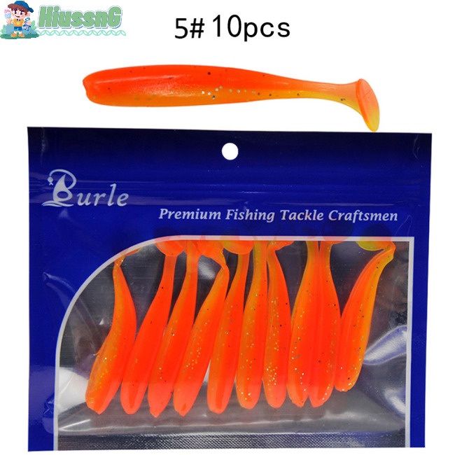 Bộ 10 Mồi Câu Cá Nhân Tạo Bằng Silicon Mềm Nhiều Màu Sắc