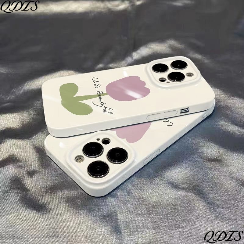 Ốp Điện Thoại Họa Tiết Hoa Tulip Đơn Giản Xinh Xắn Cho Iphone1314pro 7812 max 11