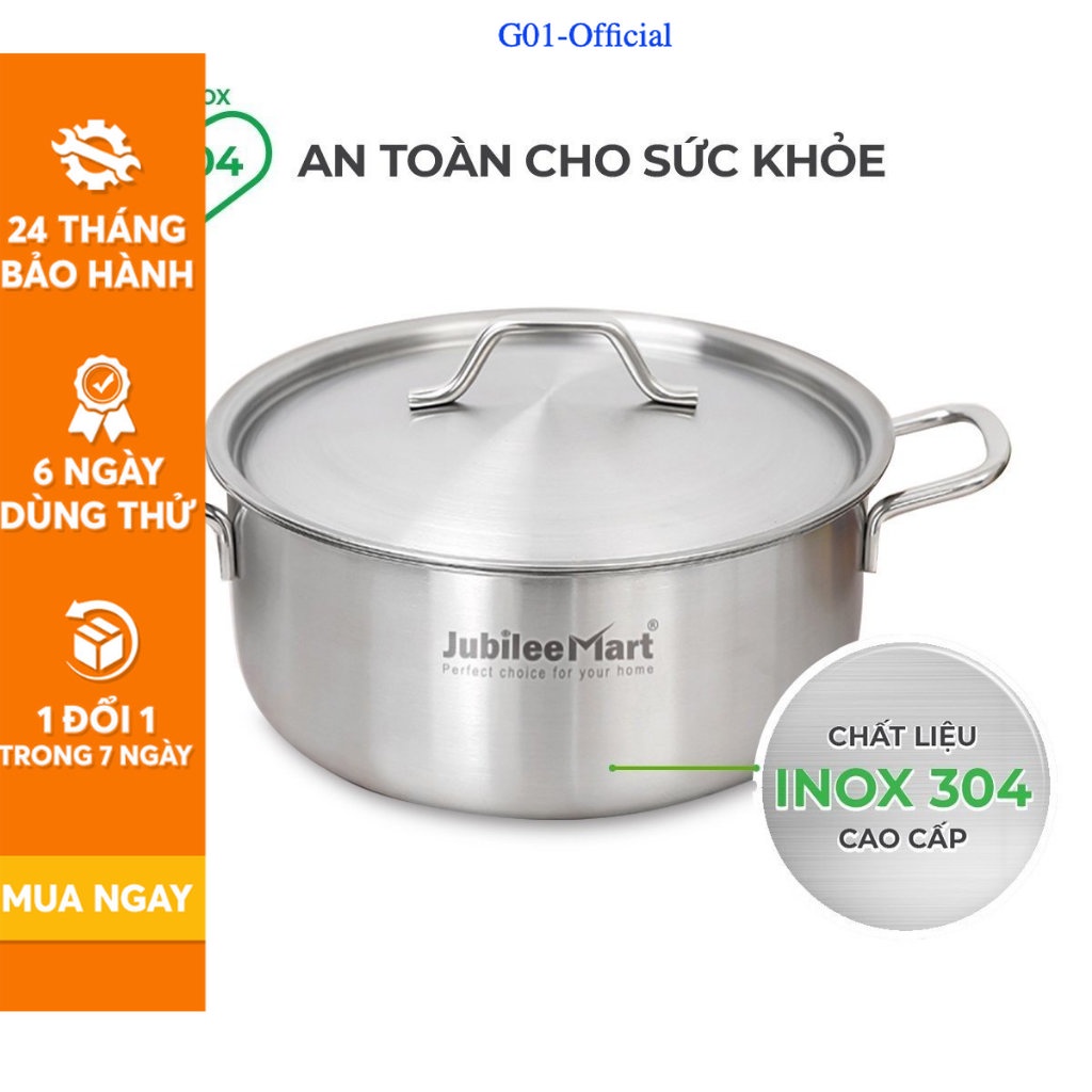 Nồi Inox 304 3 đáy Cao Cấp G01 Không Kén Bếp, sài cho mọi loại bếp an toàn hàng công ty bảo hành 12 tháng