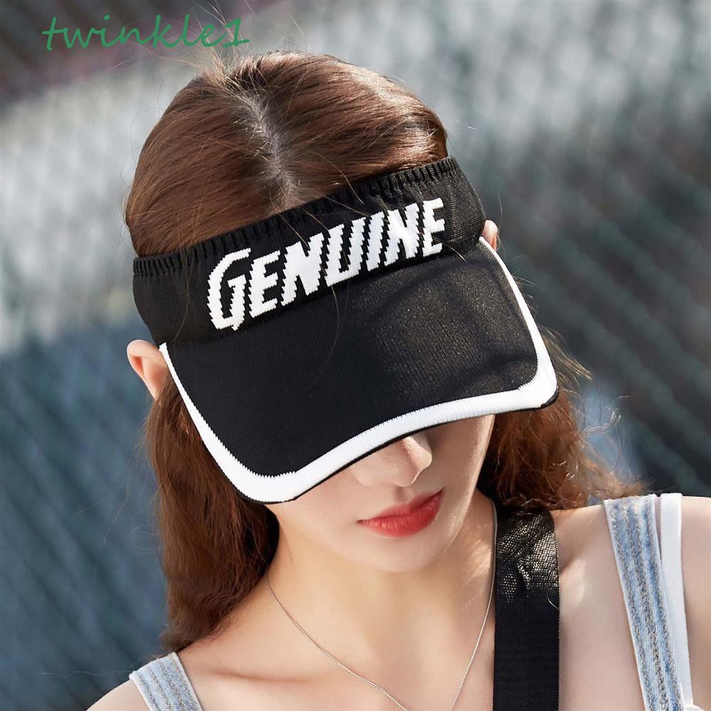 Mũ Lưỡi Trai Hở Chóp Co Giãn Chống Tia UV In Chữ Thời Trang Cho Nữ