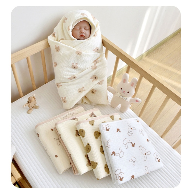 Chăn Quấn Em Bé 4 Lớp Bằng Vải Cotton Thoáng Khí