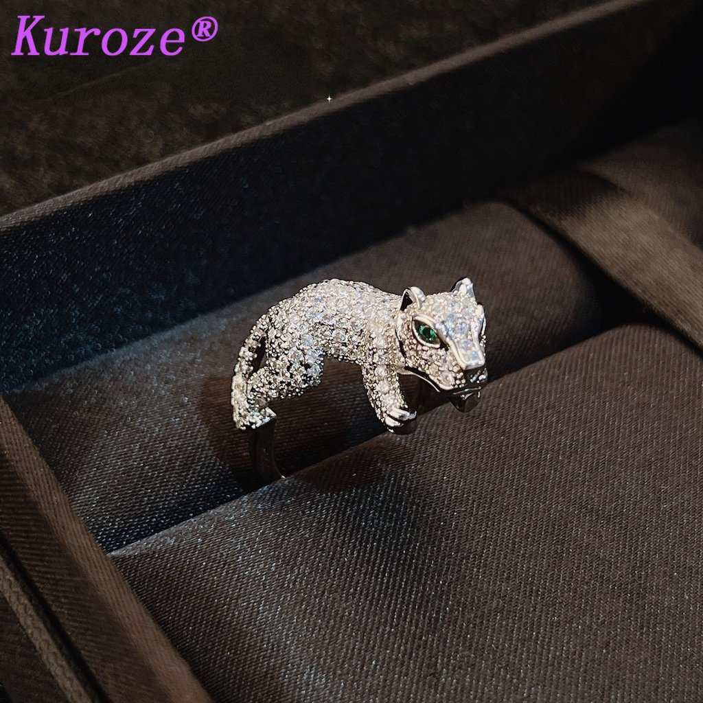 Bông Tai / Vòng cổ Dáng Dài Mặt Hình Đầu Báo Phối Tua Rua Thời Trang Sang Trọng